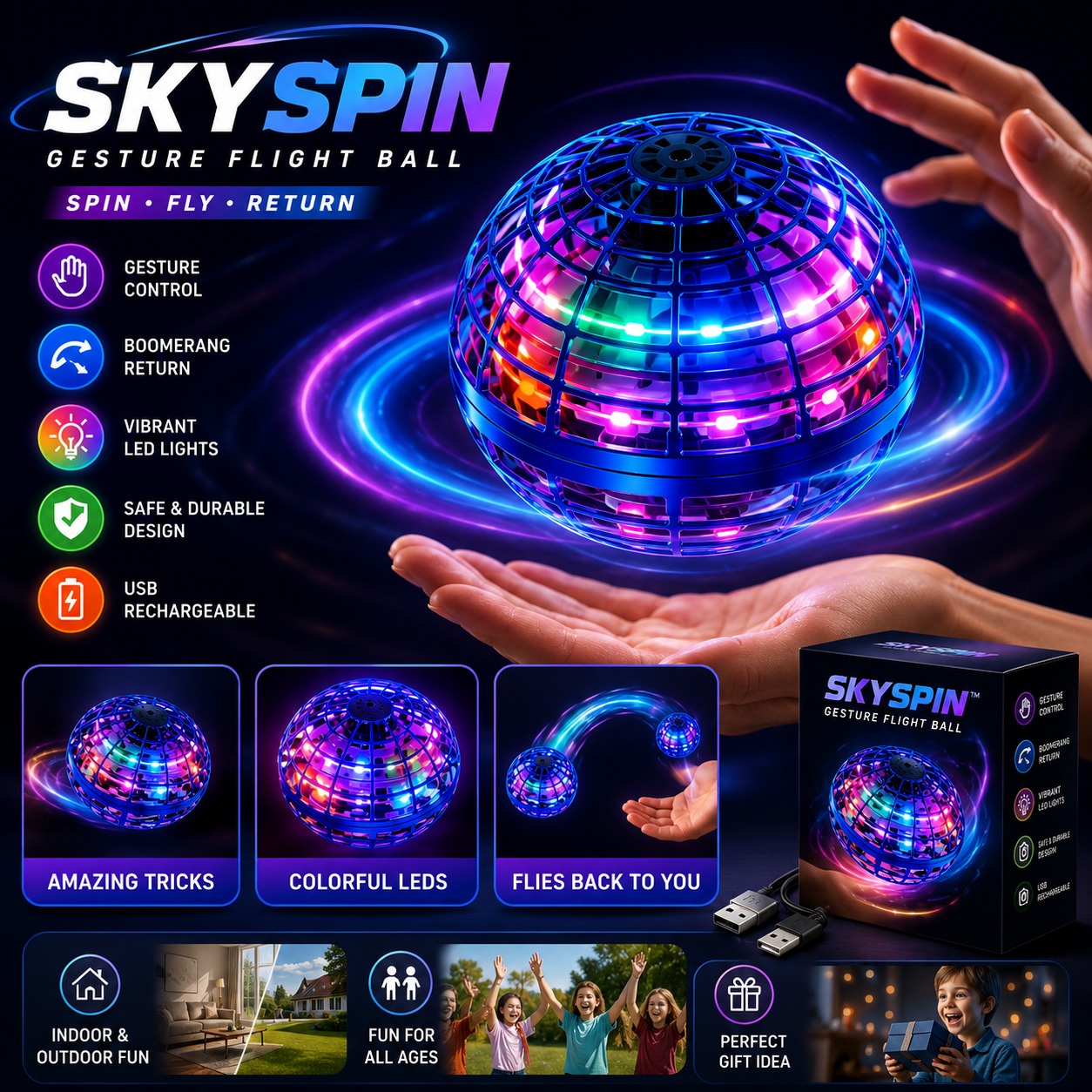 SkySpin Pro™ Gesture Flight Ball