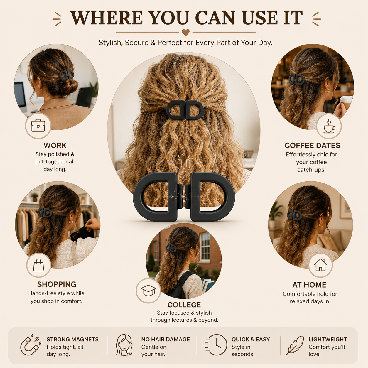 LumiClip™ Magnetic Hair Clip