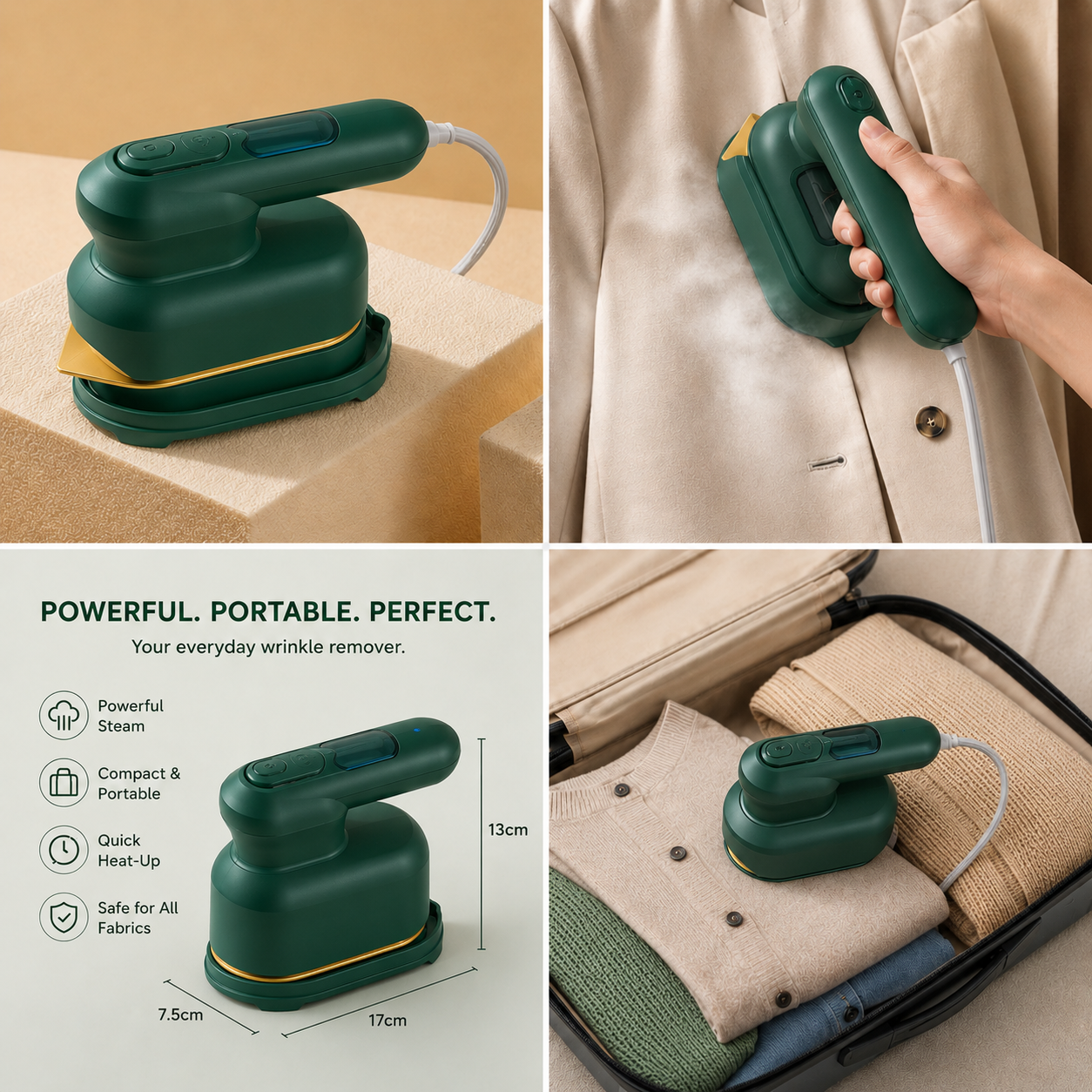 SteamEase Pro™ – 2-in-1 Portable Steam Iron