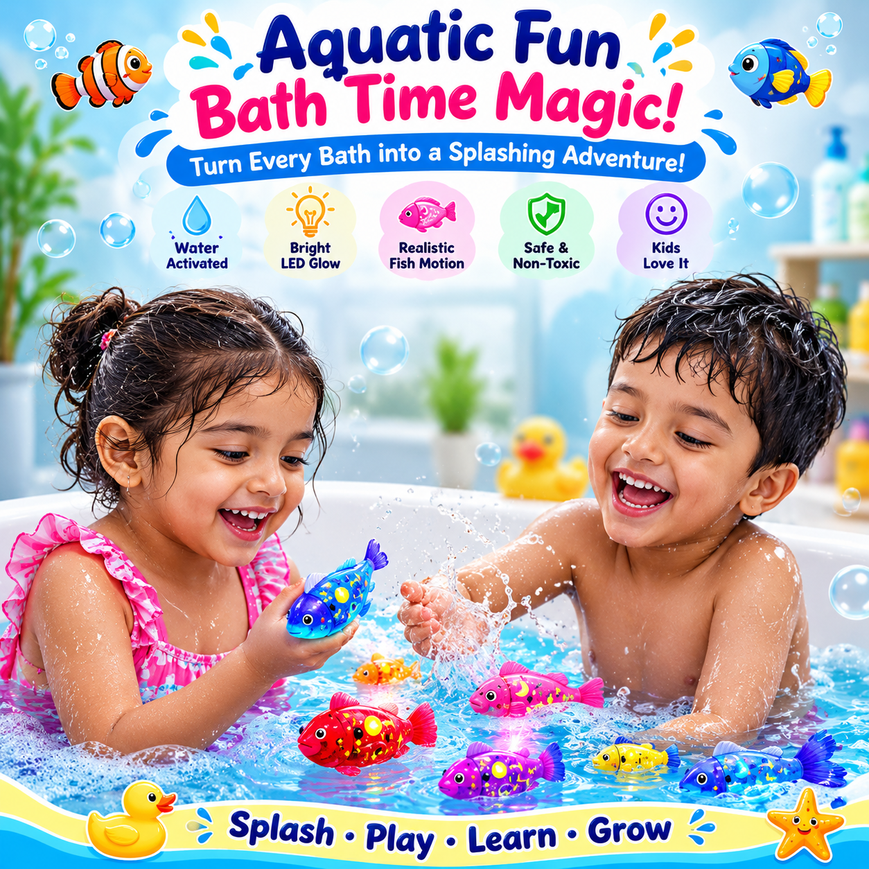 Splash Buddy™ – LED Swimming Robot Fish Toy