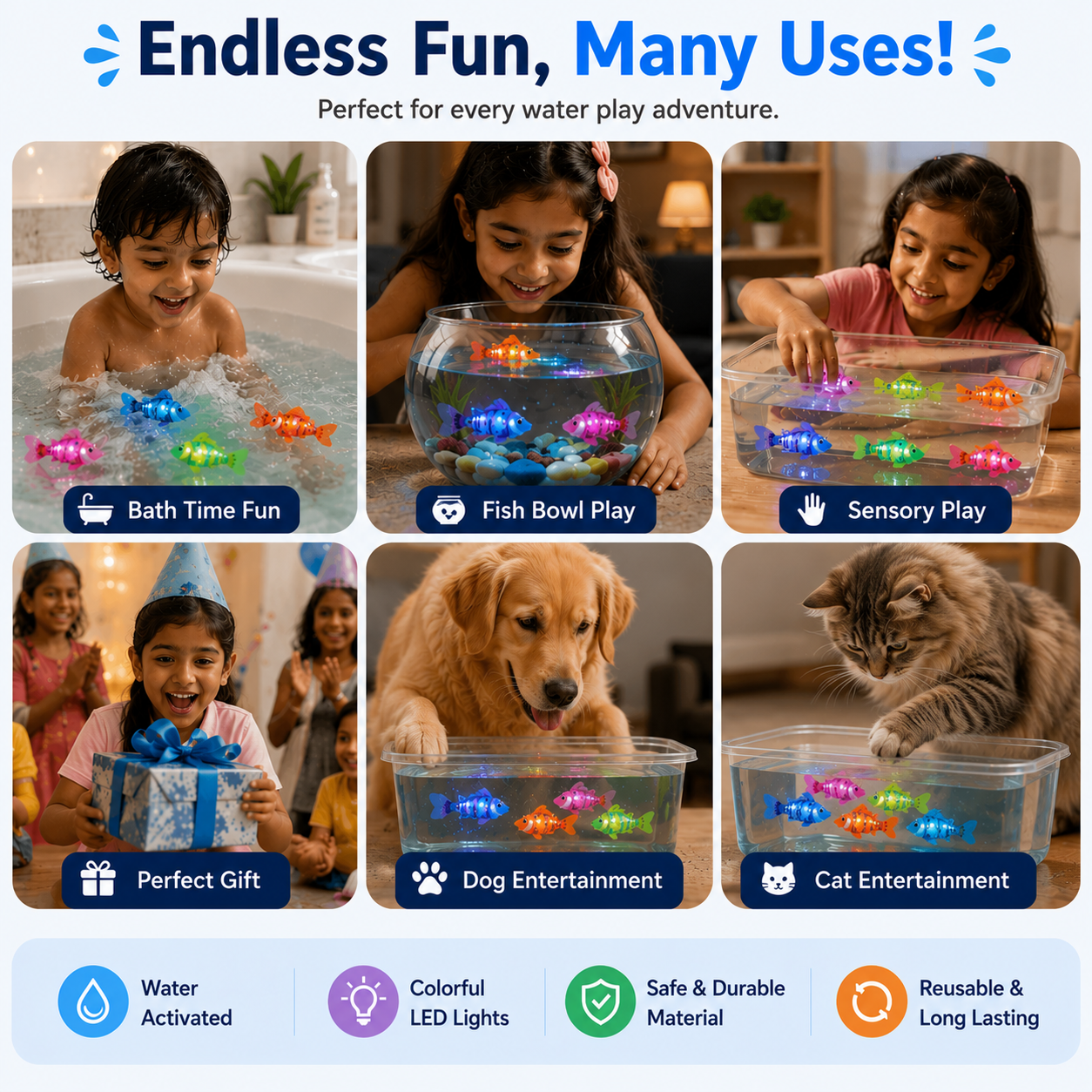 Splash Buddy™ – LED Swimming Robot Fish Toy