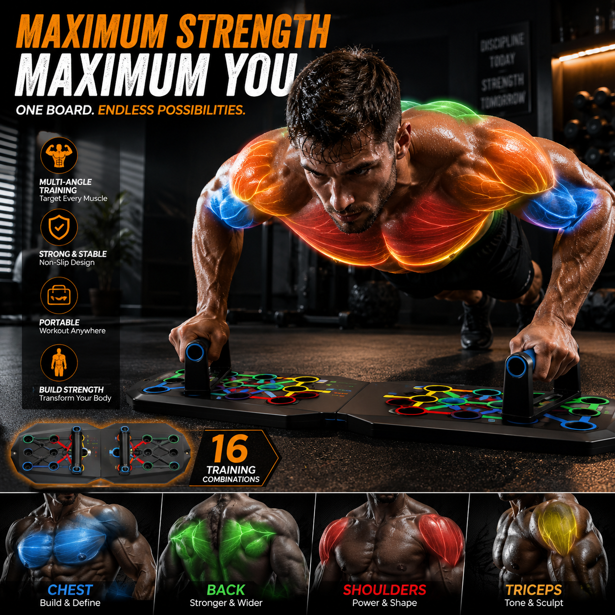 Multipurpose (16 in 1) Fitness Board