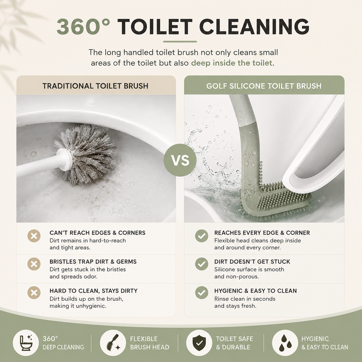 AquaSweep™ Toilet Cleaning Golf Brush