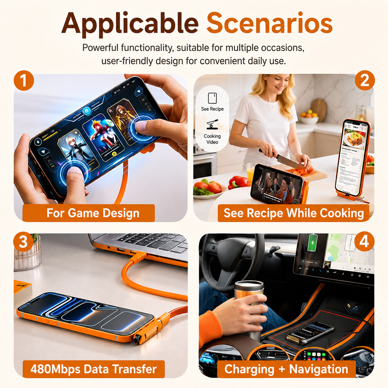 ChargeStand Pro™ — 2-in-1 Smart Cable