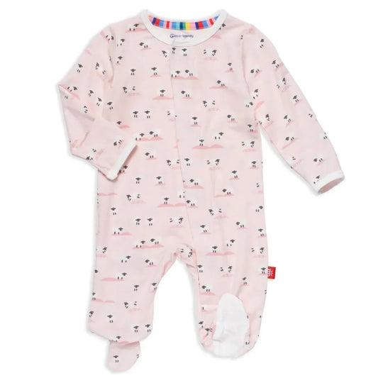 Pink Baa Baa Baby Footie (0-3M)